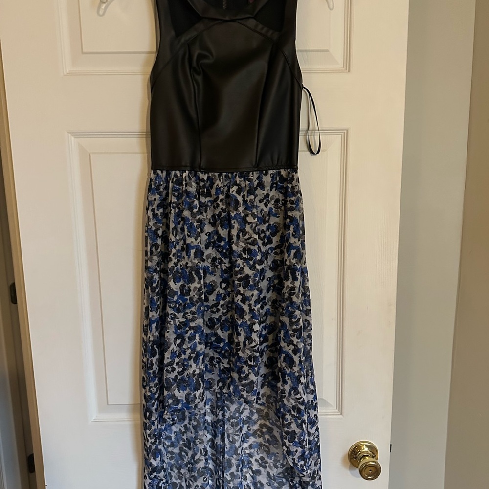 Material Girl Black and Blue High Low Dress